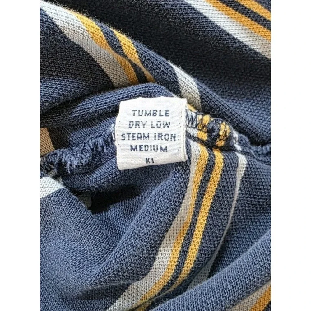 Polo Ralph‎ Lauren Polo Shirt Mens Large Navy Blue Striped Cotton Short Sleeve